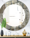 Grey Silver Geometric Composition - Modern Mirror - Oval or Round Wall Mirror