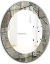 Grey Silver Geometric Composition - Modern Mirror - Oval or Round Wall Mirror