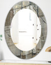Grey Silver Geometric Composition - Modern Mirror - Oval or Round Wall Mirror