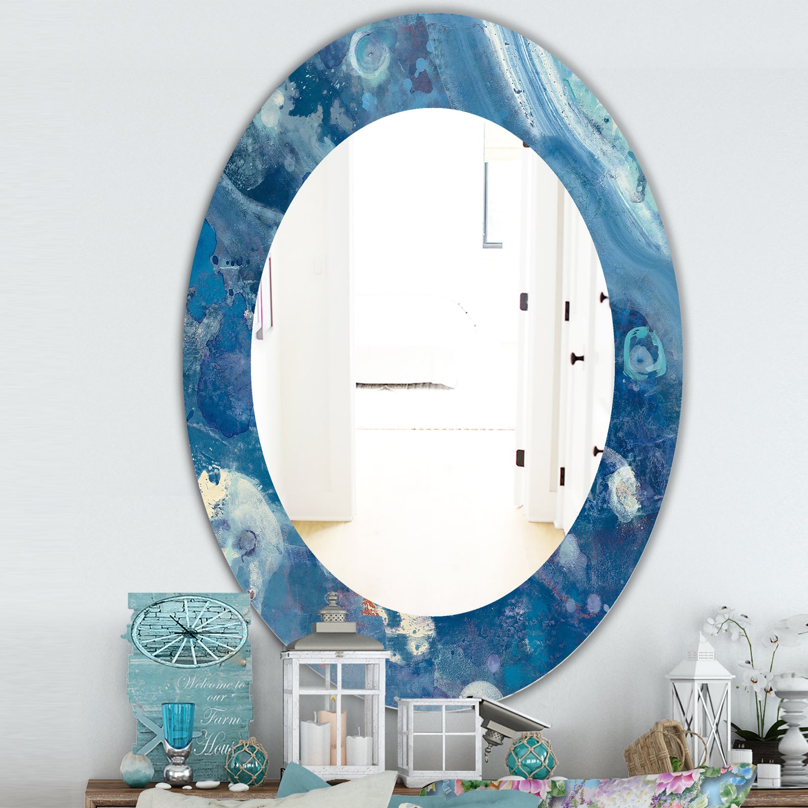 Water III - Traditional Mirror - Oval or Round Wall Mirror