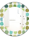Geometric Green Circle I - Mid-Century Mirror - Oval or Round Wall Mirror