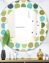 Geometric Green Circle I - Mid-Century Mirror - Oval or Round Wall Mirror