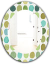 Geometric Green Circle I - Mid-Century Mirror - Oval or Round Wall Mirror