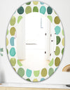 Geometric Green Circle I - Mid-Century Mirror - Oval or Round Wall Mirror