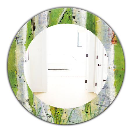 Green Birch Forest - Traditional Mirror - Oval or Round Wall Mirror