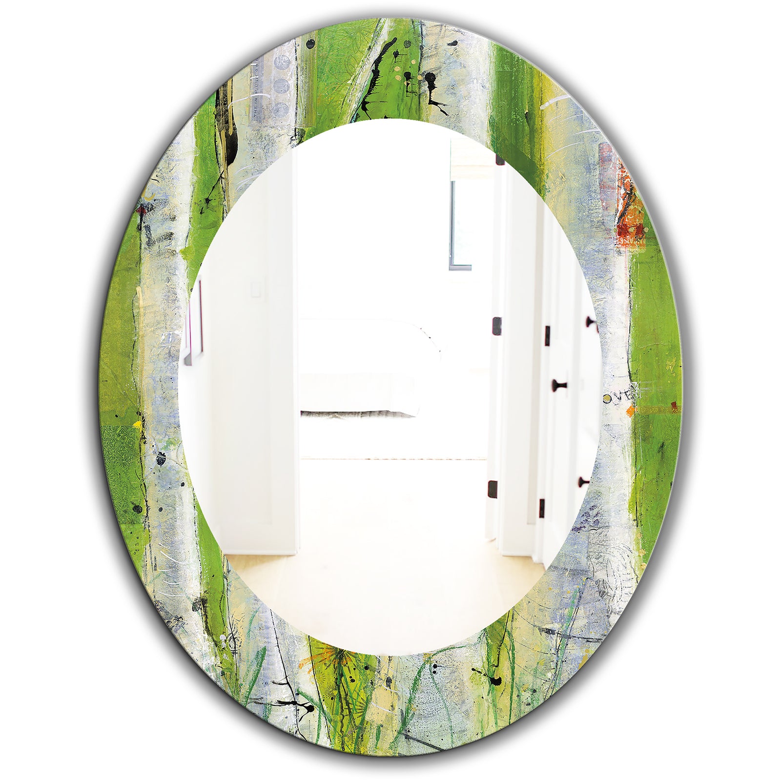 Green Birch Forest - Traditional Mirror - Oval or Round Wall Mirror
