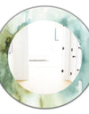 Abstract Watercolor Green House - Traditional Mirror - Oval or Round Wall Mirror