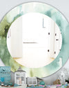 Abstract Watercolor Green House - Traditional Mirror - Oval or Round Wall Mirror