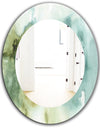 Abstract Watercolor Green House - Traditional Mirror - Oval or Round Wall Mirror