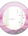 Pink Abstract Watercolor - Shabby Chic Mirror - Frameless Oval or Round Wall Mirror