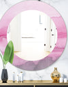 Pink Abstract Watercolor - Shabby Chic Mirror - Frameless Oval or Round Wall Mirror