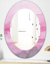 Pink Abstract Watercolor - Shabby Chic Mirror - Frameless Oval or Round Wall Mirror