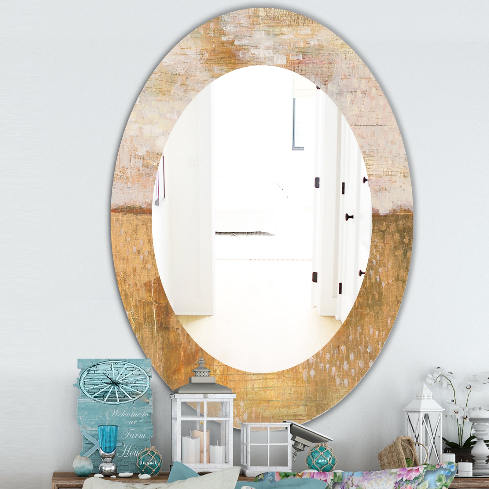 Amber Modern Horizon - Traditional Mirror - Oval or Round Wall Mirror