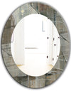 Carbon Loft 'Silver and Beige Abstract Waterpainting - Modern Mirror