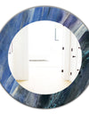 Black and Blue Abstract Water Painting - Modern Mirror - Oval or Round Wall Mirror