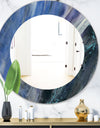 Black and Blue Abstract Water Painting - Modern Mirror - Oval or Round Wall Mirror