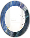 Black and Blue Abstract Water Painting - Modern Mirror - Oval or Round Wall Mirror