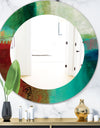 Copper Grove Beilstein Abstract Round Blue and Red Framed Mirror
