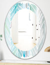 Watercolor Geometric Swatch Element IV - Mid-Century Mirror - Frameless Oval or Round Wall Mirror