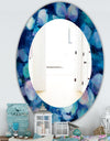 Abstract Blue Flower Petals - Farmhouse Mirror - Frameless Oval or Round Wall Mirror