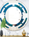 Blue Underwater Lake leaves I - Cottage Round or Oval Wall Mirror - Space