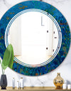 Blue Underwater Lake leaves I - Cottage Round or Oval Wall Mirror - Triple C