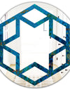 Blue Underwater Lake leaves I - Cottage Round or Oval Wall Mirror - Hexagon Star