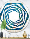 Blue Underwater Lake leaves I - Cottage Round or Oval Wall Mirror - Whirl