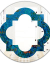 Blue Underwater Lake leaves I - Cottage Round or Oval Wall Mirror - Quatrefoil