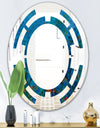 Blue Underwater Lake leaves I - Cottage Round or Oval Wall Mirror - Space