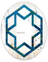 Blue Underwater Lake leaves I - Cottage Round or Oval Wall Mirror - Hexagon Star