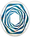 Blue Underwater Lake leaves I - Cottage Round or Oval Wall Mirror - Whirl