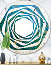 Blue Underwater Lake leaves II - Modern Round or Oval Wall Mirror - Whirl