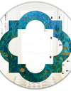 Blue Underwater Lake leaves II - Modern Round or Oval Wall Mirror - Quatrefoil