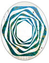 Blue Underwater Lake leaves II - Modern Round or Oval Wall Mirror - Whirl