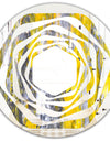 Grey and Yellow Abstract Pattern - Modern Round or Oval Wall Mirror - Whirl