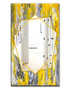 Grey and Yellow Abstract Pattern - Modern Mirror - Frameless Contemporary Wall Mirror