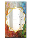 Board Stained Abstract Art - Modern Mirror - Frameless Contemporary Wall Mirror