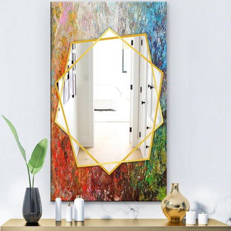 Board Stained Abstract Art - Modern Mirror - Frameless Contemporary Wall Mirror