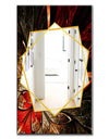 Fractal Flower In Yellow and Red - Traditional Mirror - Frameless Wall Mirror