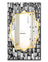 Black and Grey Cubes - Modern Mirror - Frameless Contemporary Wall Mirror