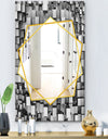 Black and Grey Cubes - Modern Mirror - Frameless Contemporary Wall Mirror