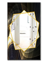 Yellow Fractal Light Art - Modern Mirror - Frameless Contemporary Wall Mirror