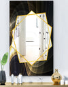Yellow Fractal Light Art - Modern Mirror - Frameless Contemporary Wall Mirror