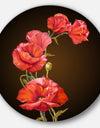 Bright Poppies Flower - Floral Round Metal Wall Art
