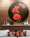 Bright Poppies Flower - Floral Round Metal Wall Art