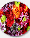 Colorful Flowers Background - Floral Circle Wall Art