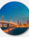 Illuminated San Francisco Skyline - Cityscape Disc Metal Artwork