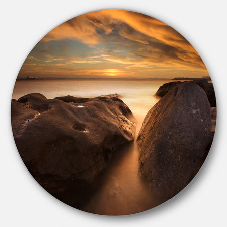 Rocks at La Perouse Bridge - Seashore Round Wall Art