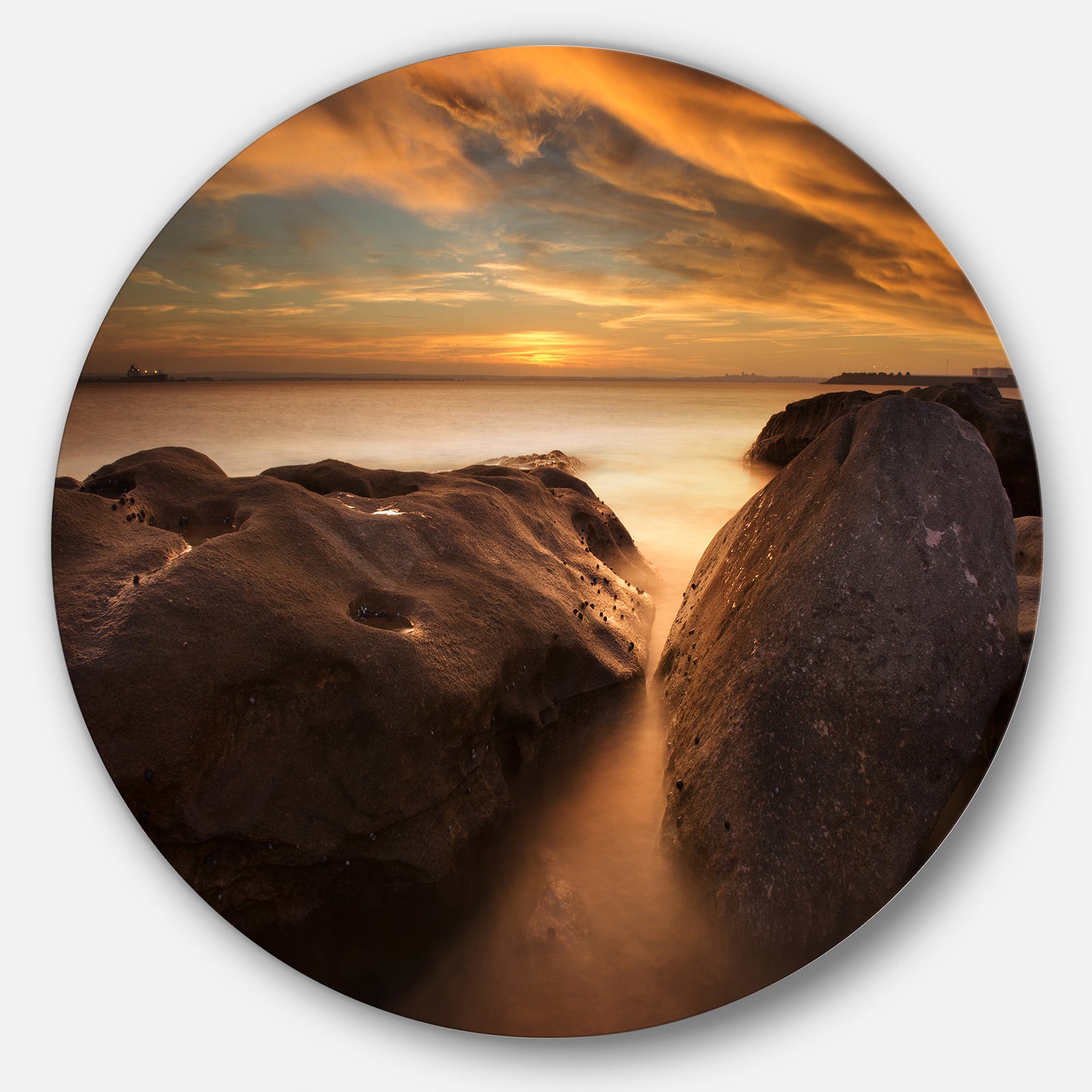 Rocks at La Perouse Bridge - Seashore Round Wall Art